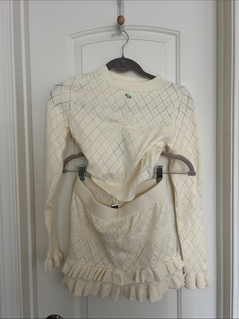 Knit Ruffled Loungewear or Pajama two piece set (LSF1)